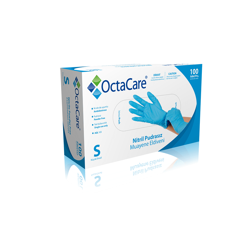 Eldiven Nitril Mavi Octacare 100'lü Small