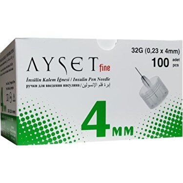 İnsülin İğne Ucu Ayset 4mm 100 lü