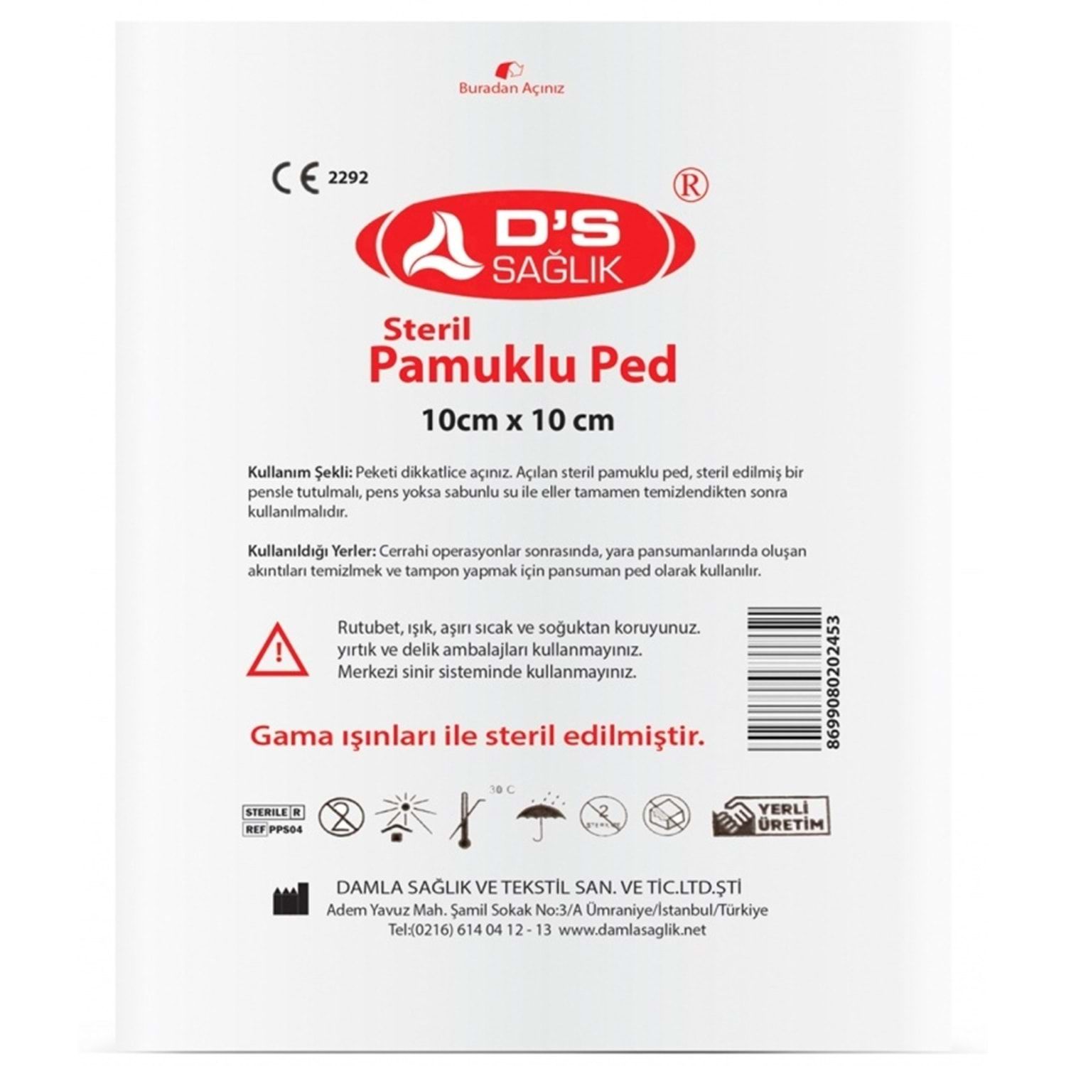 Pamuklu Ped D&S 10cm*10cm