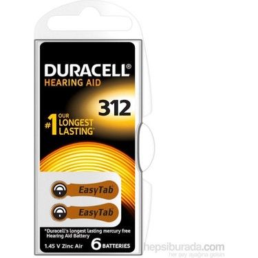 Pil İşitme Cihazı Duracell 6 lı No 312