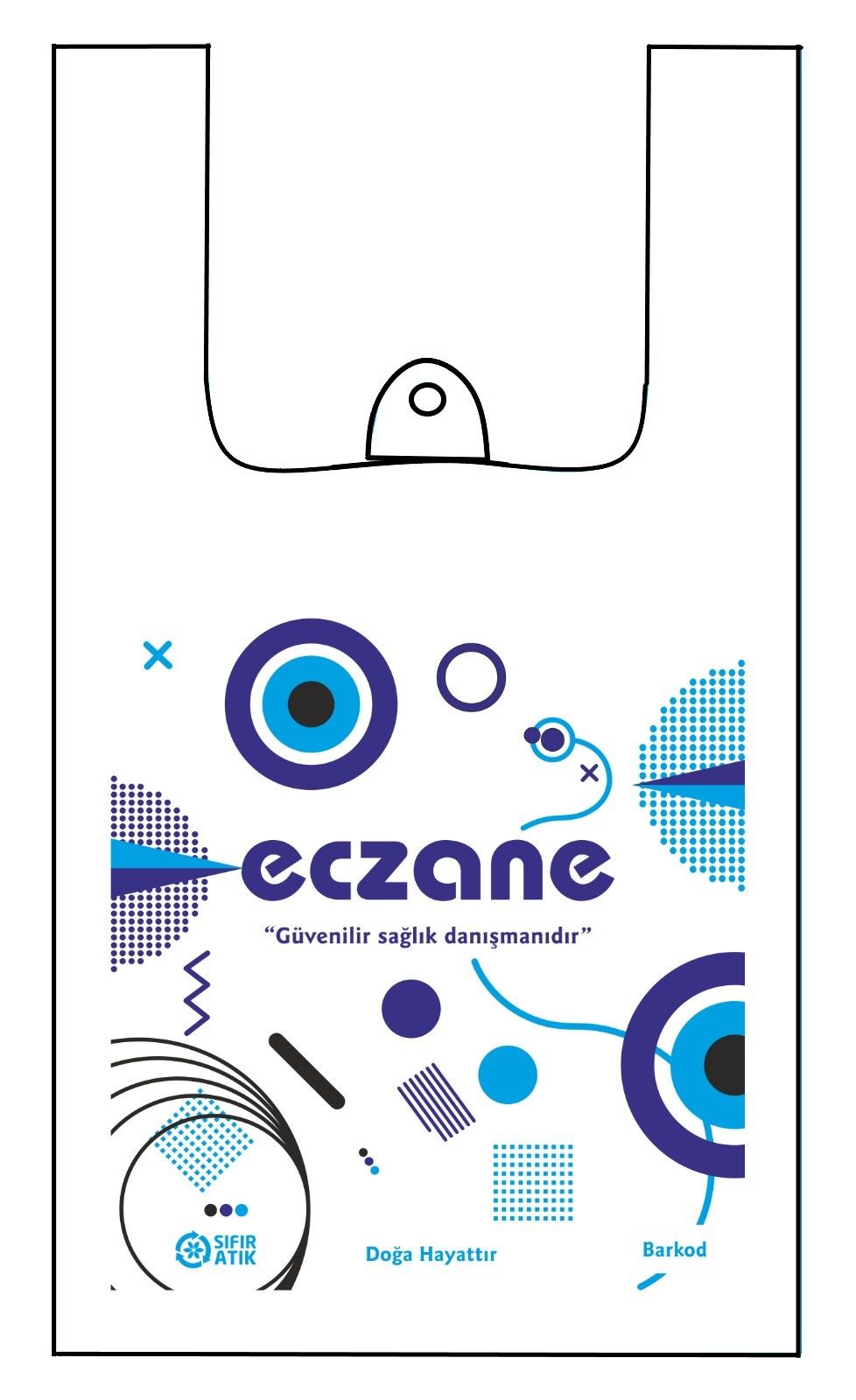 Poşet Eczane  Atlet 20*35 Nazar Boncuk 300 lü