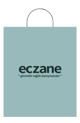 Poşet Eczane Kağıt Çanta Turkuaz 22*10*30 50 li