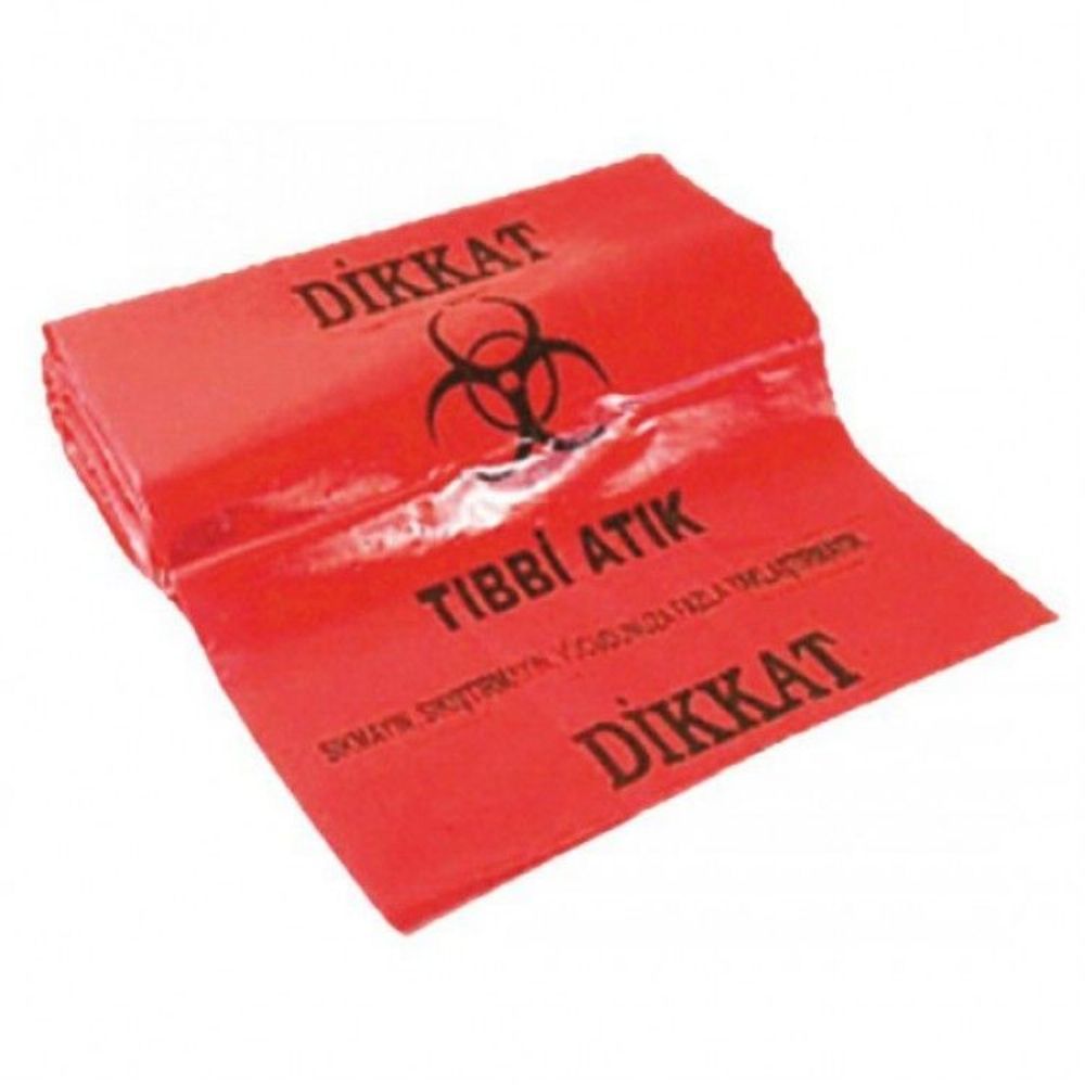 Tıbbi Atık Poşeti Battal Boy Kırmızı 10 lu Rulo