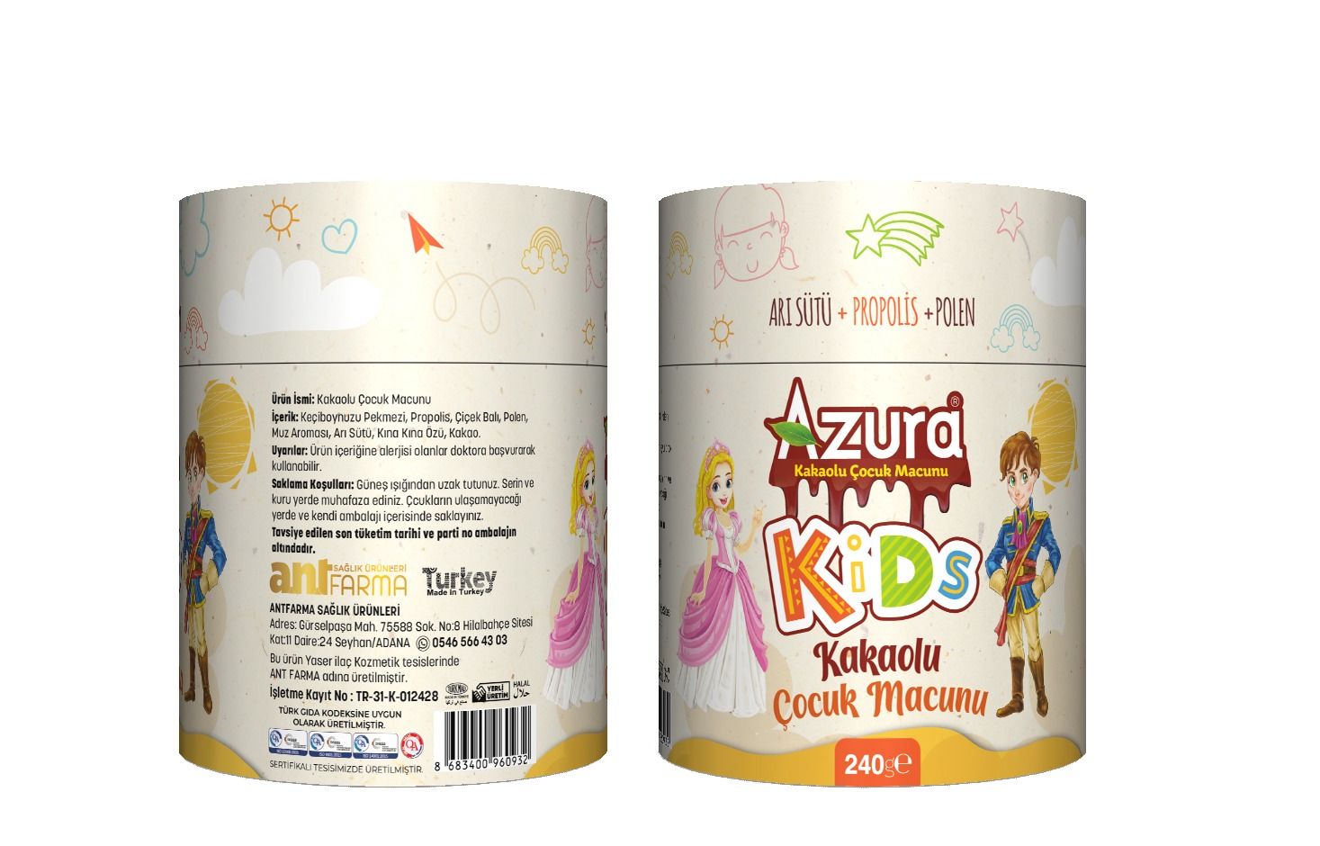 Azura Kids Çocuk Macunu Kakaolu 240 gr