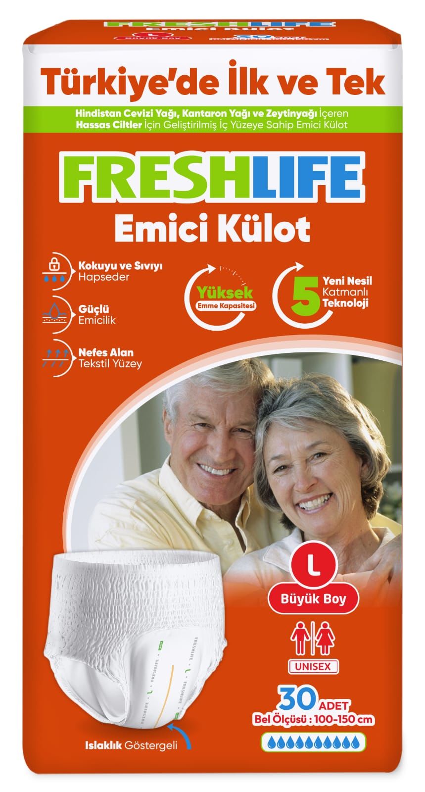 Hasta Alt bezi Freshlife Külotlu 30'lu Large