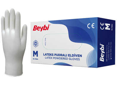 Eldiven Beybi Latex Pudralı 100 lü M