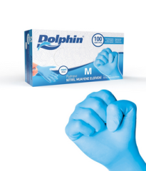 Eldiven Dolpin Nitril Mavi Pudrasız 100 lü M