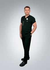 Formed Likralı Kumaş Erkek Kök Yeşili Doktor Hemşire Forması