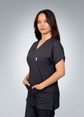 Formed Likralı Kumaş Kadın Antrasit Doktor Hemşire Forması