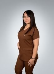 Formed Likralı Kumaş Kadın Kahverengi Doktor Hemşire Forması