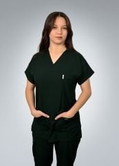 Formed Likralı Kumaş Kadın Kök Yeşili Doktor Hemşire Forması