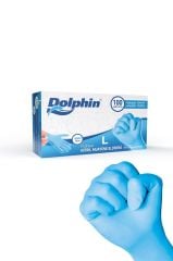 Eldiven Dolpin Nitril Mavi Pudrasız 100 lü L