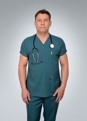 Formed Likralı Kumaş Erkek Petrol Yeşili Doktor Hemşire Forması