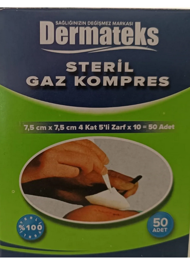 Gaz Kompres Dermatex 7,5*7,5 4 Kat 5 Li̇ 50 Li̇k