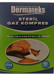 Gaz Kompres Dermatex 7,5*7,5 4 Kat 5 Li̇ 50 Li̇k