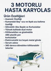 Hasta Karyolası 3 Motorlu Full Abs