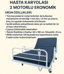 Hasta Karyolası 2 Motorlu Eko