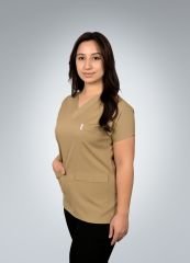 Formed Likralı Kumaş Unisex Bej Üst