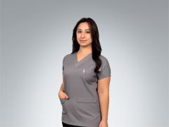 Formed Likralı Kumaş Unisex Gri Üst