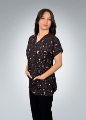 Formed Likralı Kumaş Unisex Steteskop Desenli Üst