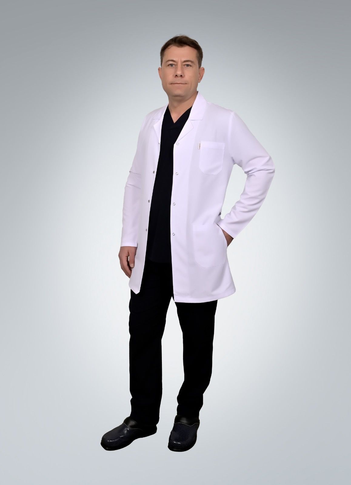 Formed Alpaka Kumaş Erkek Uzun Kol, Orta Boy, Mono Yaka Vizite Önlük (703)